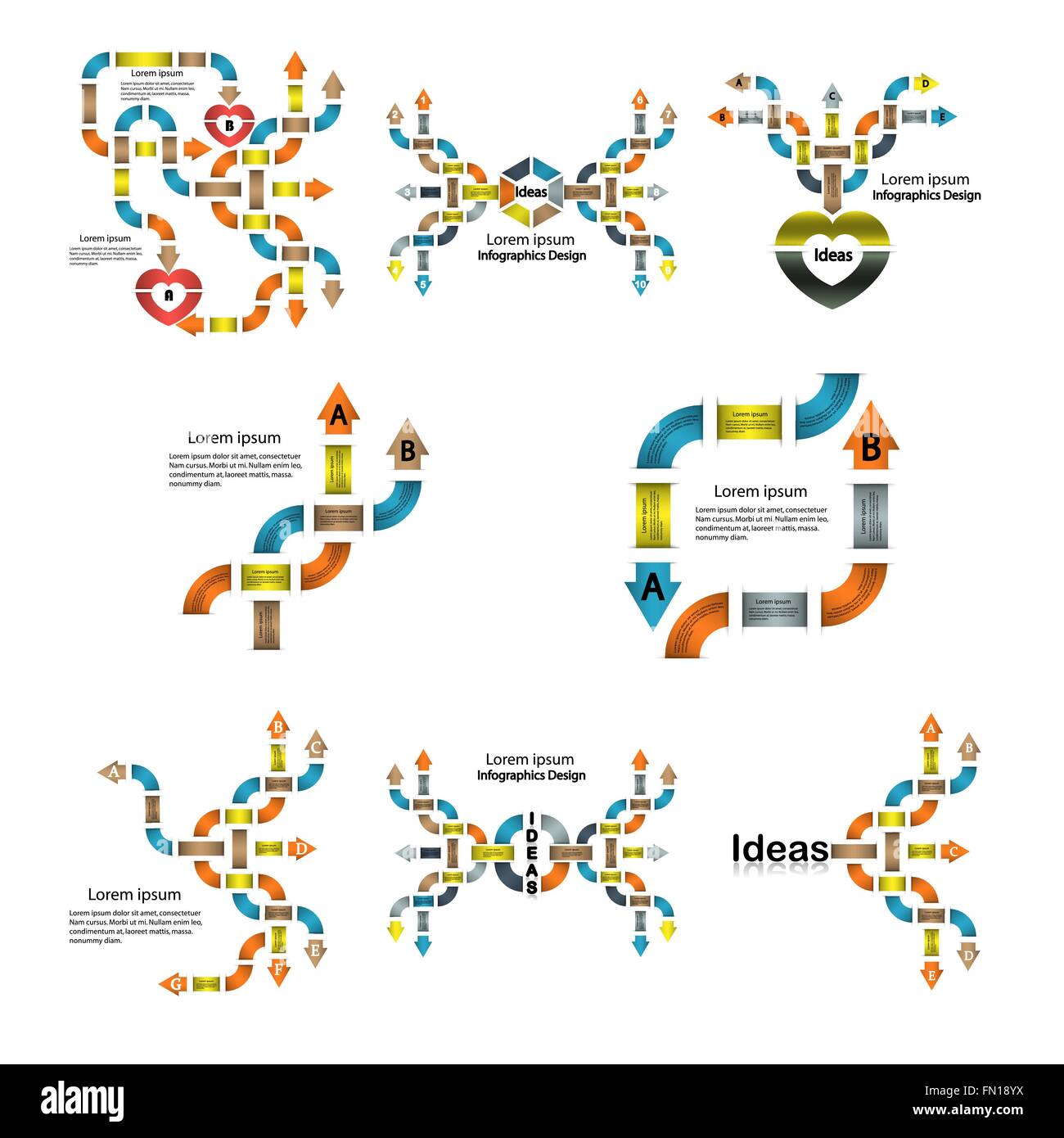 Satz von Infografik-Business-Präsentation-Vorlage. PowerPoint-Vorlage Design backgrounds.Infographic Element. Stock Vektor