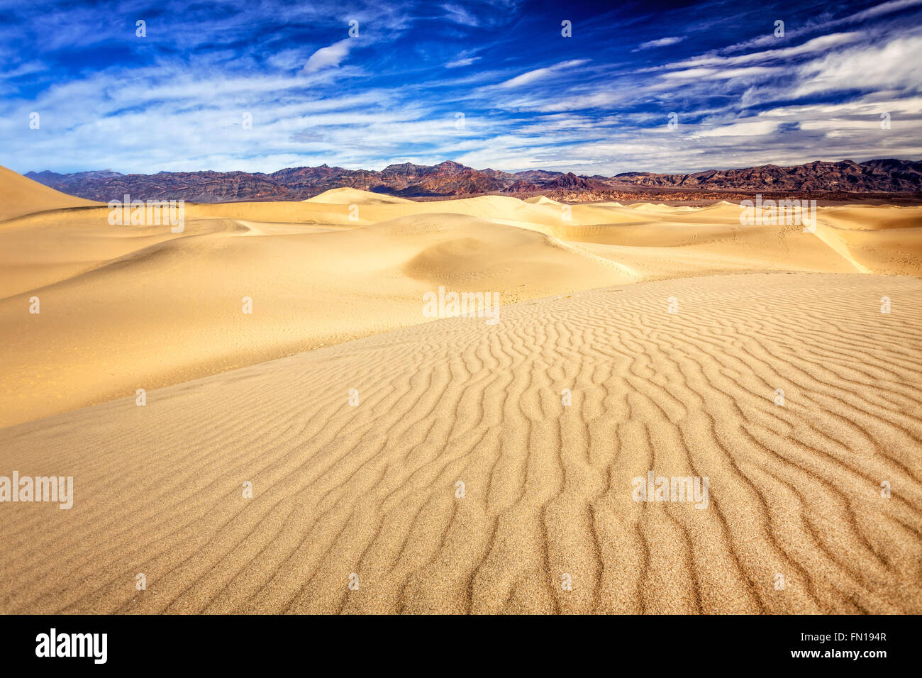 Die Mesquite flache Sanddünen im Death Valley Nationalpark Stockfoto