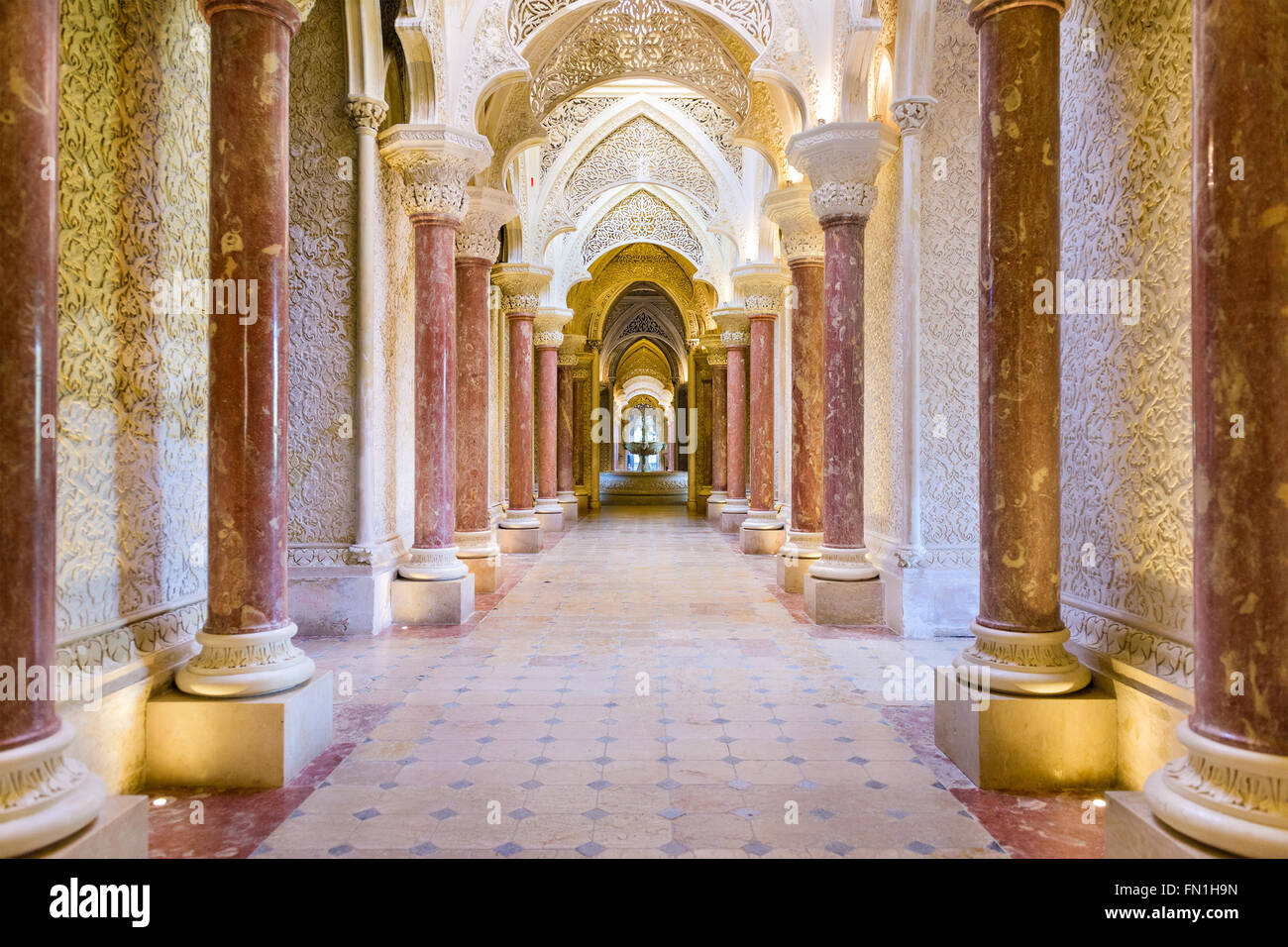 Monserrate Palace Interieur in Sintra, Portugal. Stockfoto