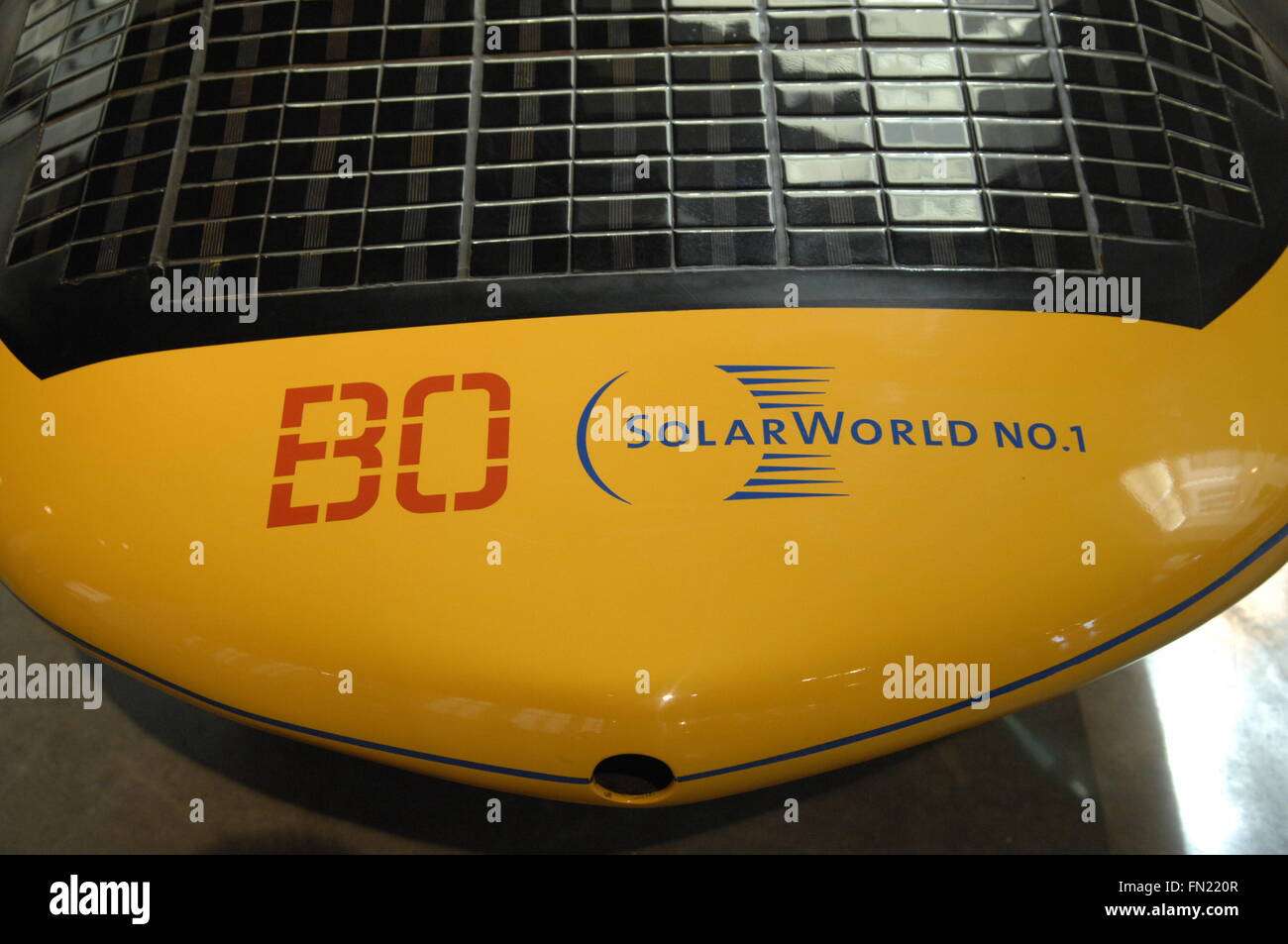 Solar car(spaceship) 2007, ist es identisch mit die solare Welt ein, gewann den Preis für das schönste Solarauto der Welt Stockfoto