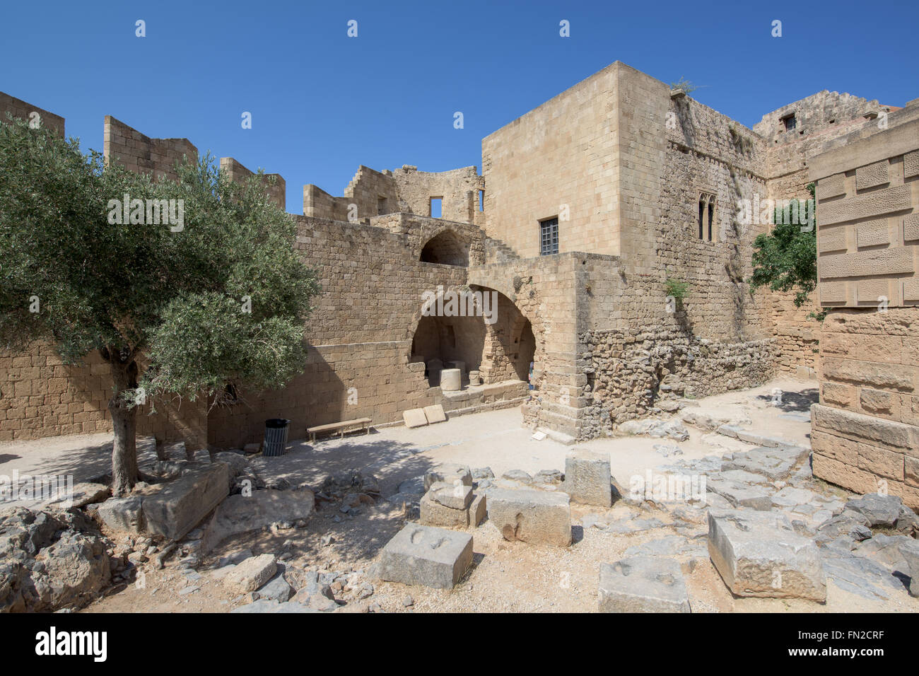 Akropolis von Lindos Stockfoto