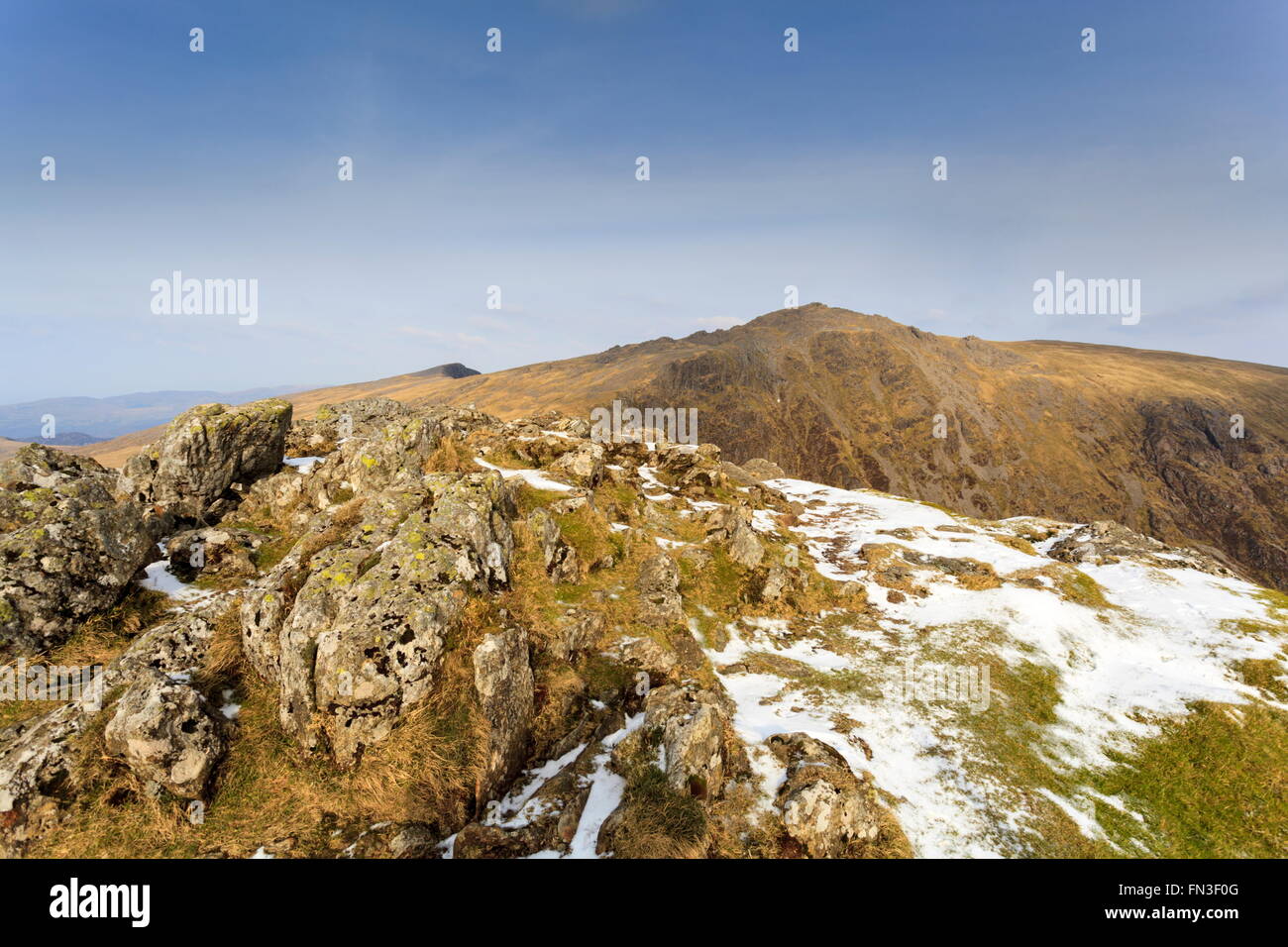 Der Gipfel des Cadair Idris von Craig Cau gesehen Stockfoto