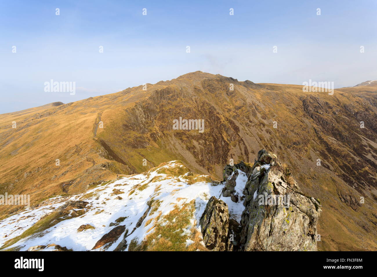 Der Gipfel des Cadair Idris von Craig Cau gesehen Stockfoto