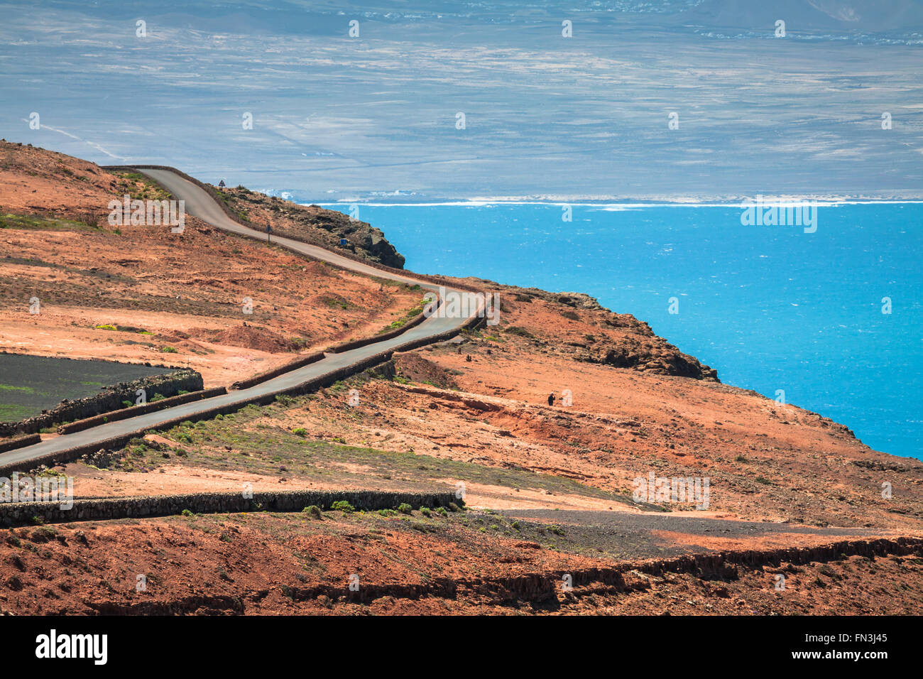 Panoramastraße Richtung Timanfaya Park, Lanzarote, Kanarische Inseln Stockfoto