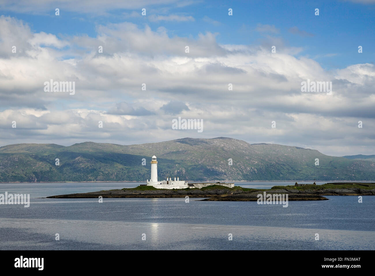Lismore Leuchtturm, auf der Insel Eilean Musdile zwischen Oban und die Isle of Mull, Argyll, Schottland, Vereinigtes Königreich Stockfoto
