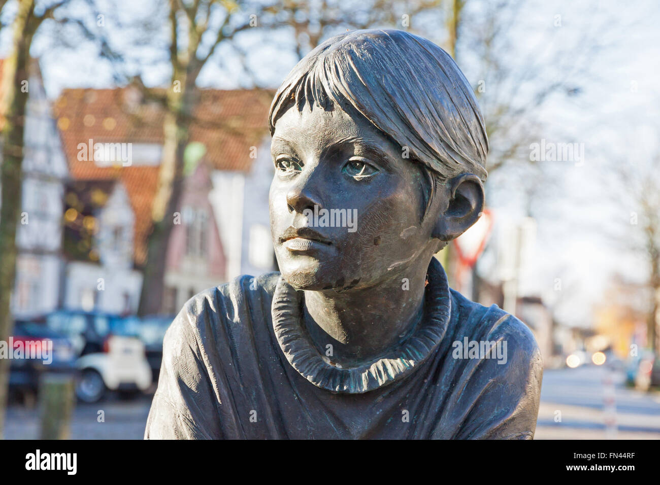 Details zu Otto Timmermann-Brunnen in der Stadt Lübeck-Travemünde, Deutschland Stockfoto