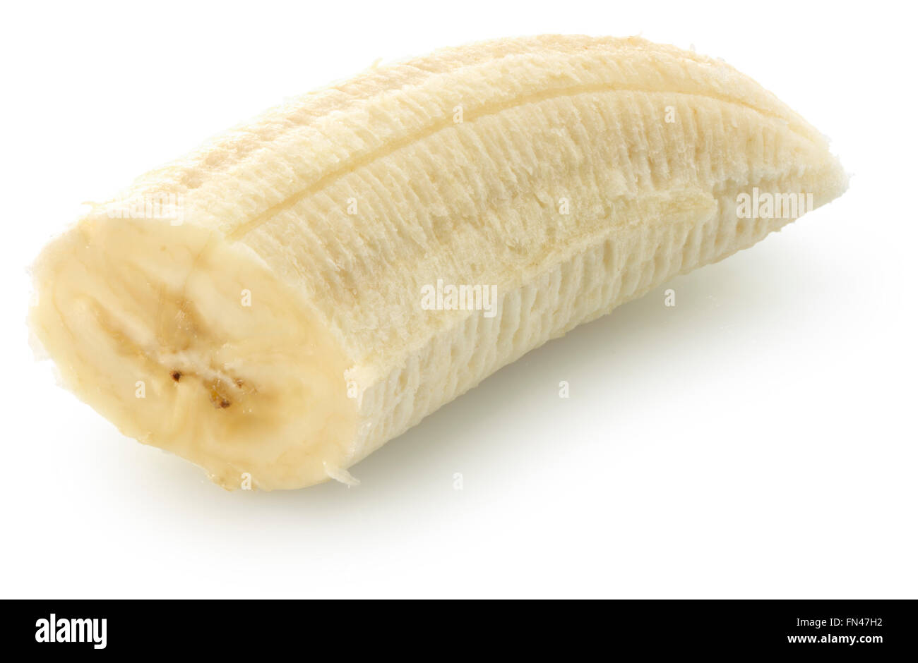 Banane Scheibe auf dem weißen Hintergrund isoliert. Stockfoto