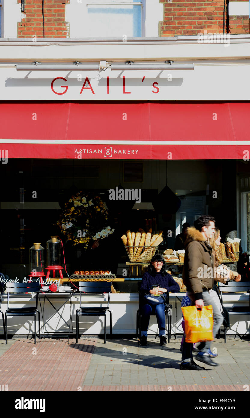 London NW6, Queens Park, Salusbury Road, Gail es handwerkliche Bäckerei Stockfoto