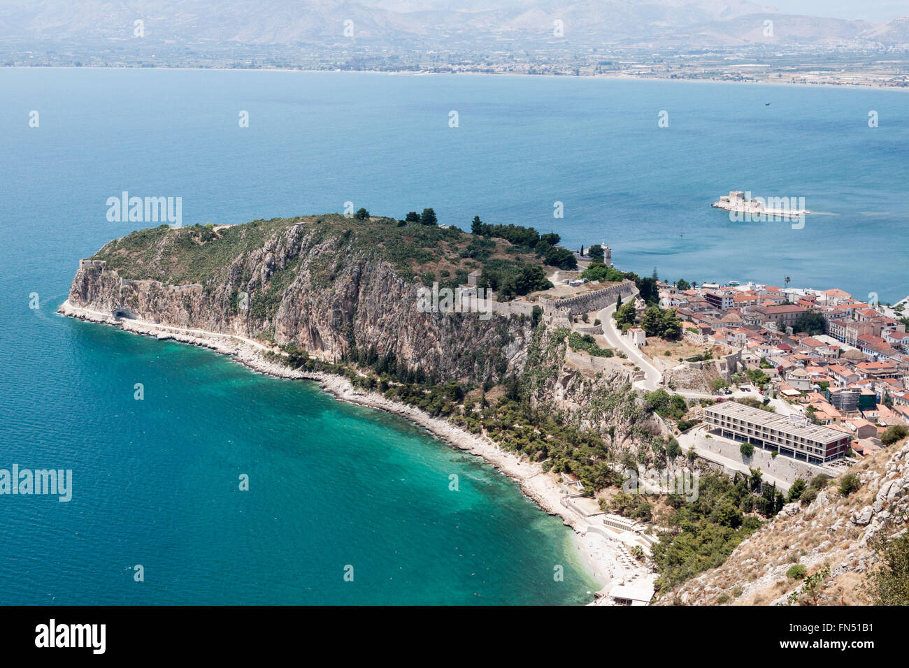 Akronafplia Festung, Bourzi Burg Nafplio, Peloponnes, Griechenland Stockfoto