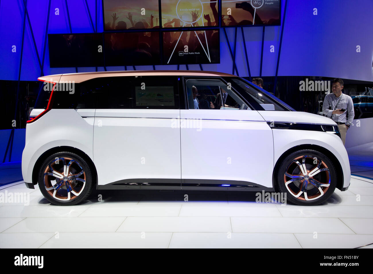 Volkswagen VW Budd-E Konzept elektrische van auf der Genfer Motor Show 2016 Stockfoto