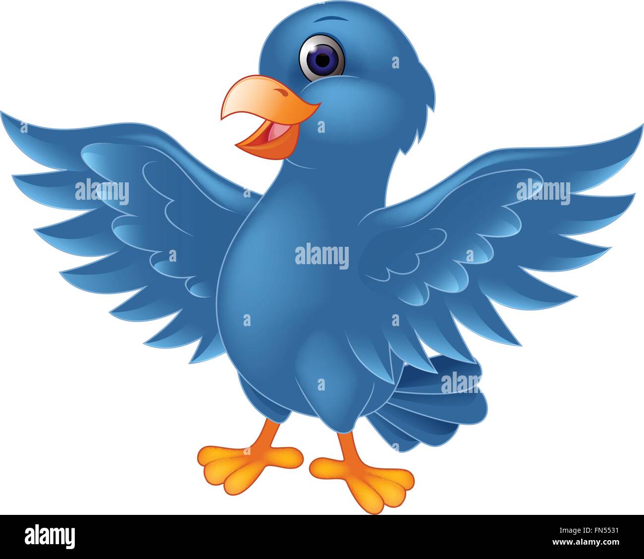 Blauer Vogel-cartoon Stock Vektor