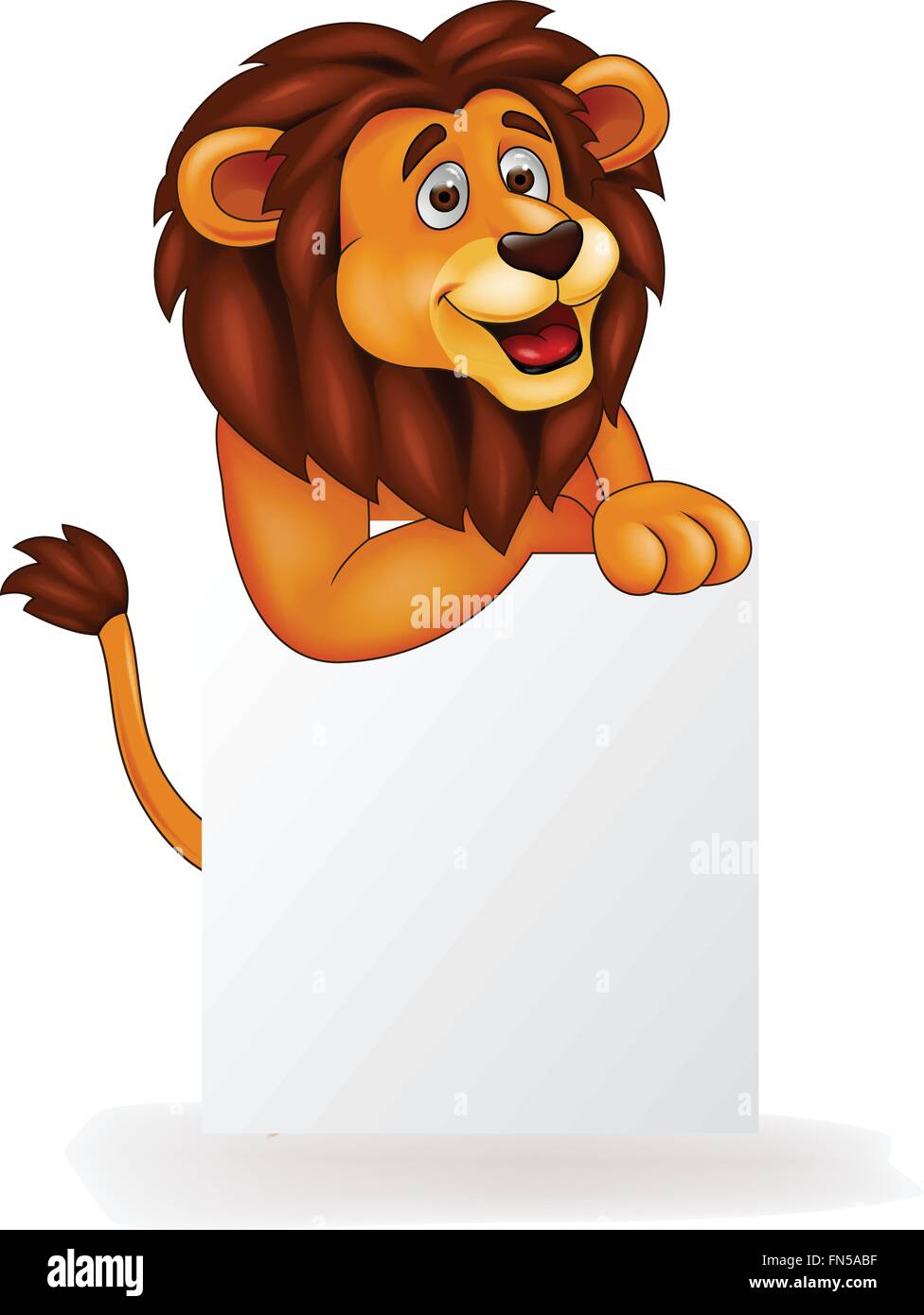Löwe-Comic mit leere Zeichen Stock-Vektorgrafik - Alamy
