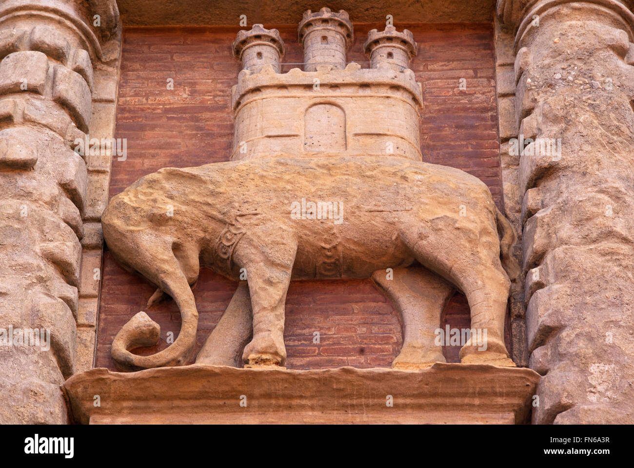 Detail der Palast Fantuzzi. Bologna, Emilia Romagna, Italien. Stockfoto