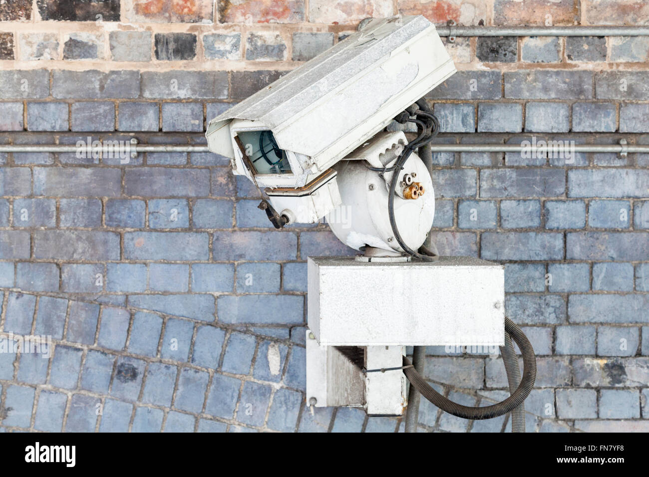 CCTV-Überwachung Kamera an einer Wand, Nottingham, England, UK montiert Stockfoto