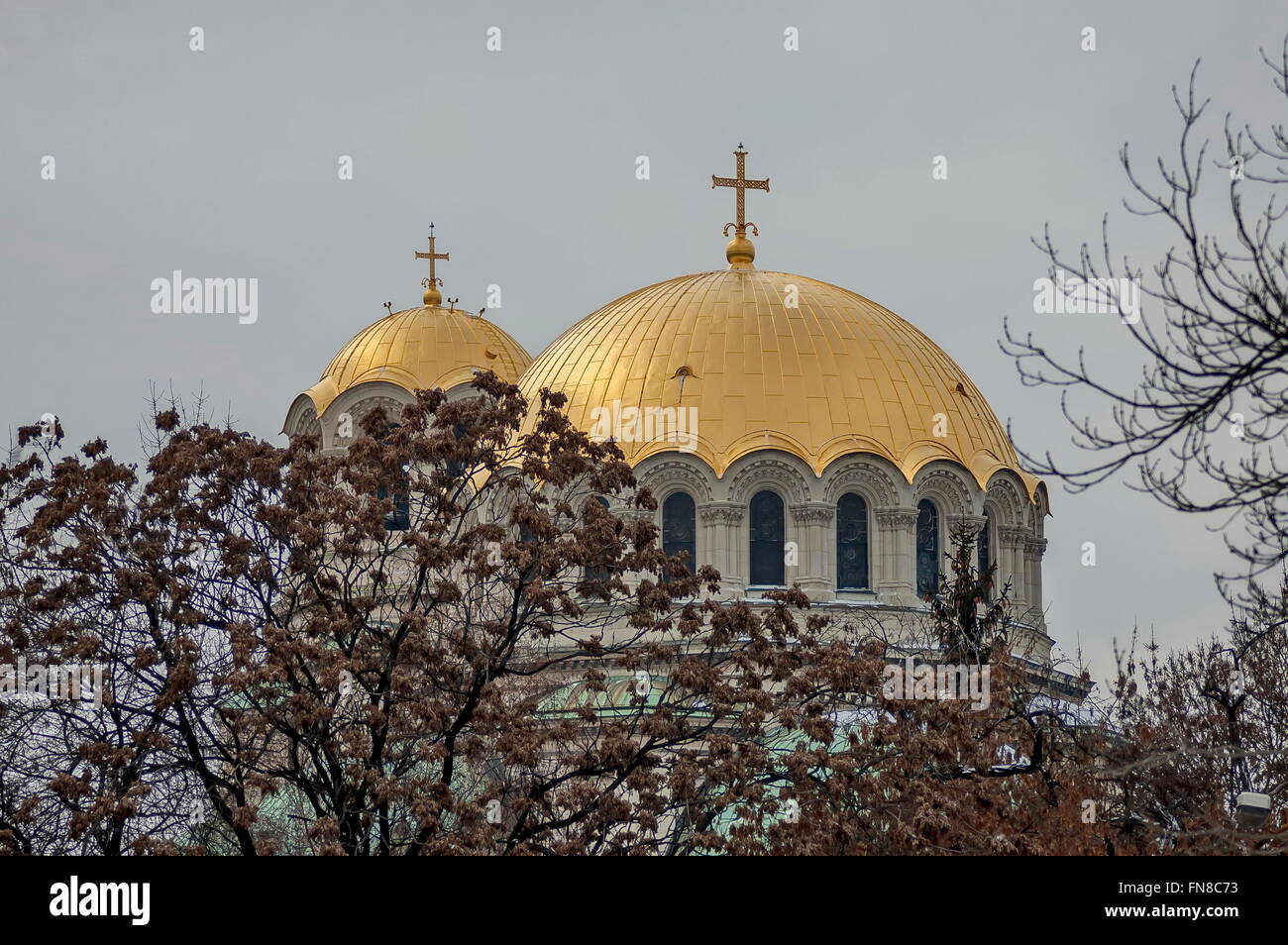 Ansicht des Alexander-Newski-Kathedrale in Sofia, Bulgarien Stockfoto