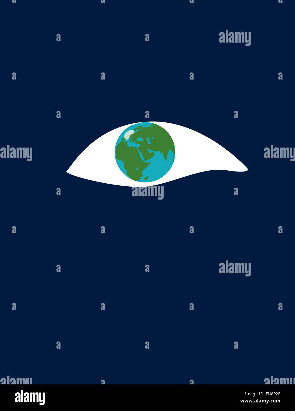 Erde als großes Auge Stockfoto