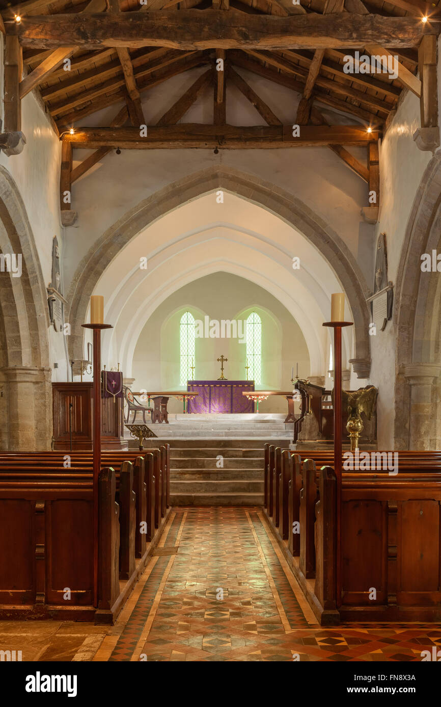 Das Innere der Kirche von St. Maurice, Horkstow, North Lincolnshire, UK. 13. März 2016. Stockfoto
