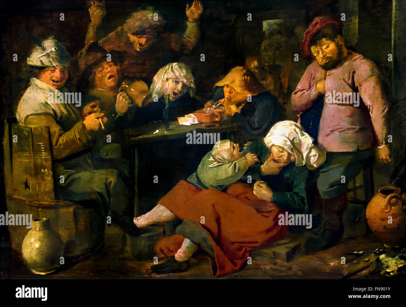 Gasthaus mit betrunkenen Peasants1626 Adriaen Brouwer (1605 – 1638) flämischen niederländischen Malers siebzehnten Jahrhundert Niederlande Belgien Stockfoto