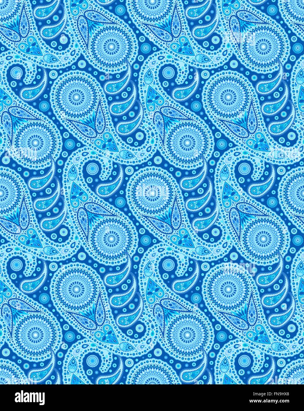 Sternenhimmel blau Paisley-Muster Stock Vektor
