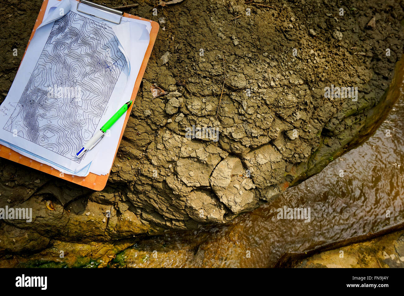 Geologische Kartierungen für die Suche nach GAP Rock Structrure in Cepu, Indonesien. Stockfoto