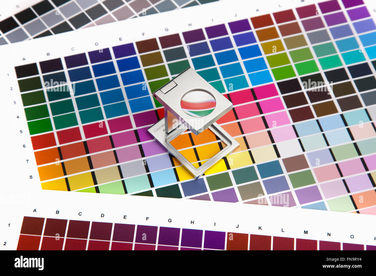 Presse-Management Farbe Farbkarte Stockfoto