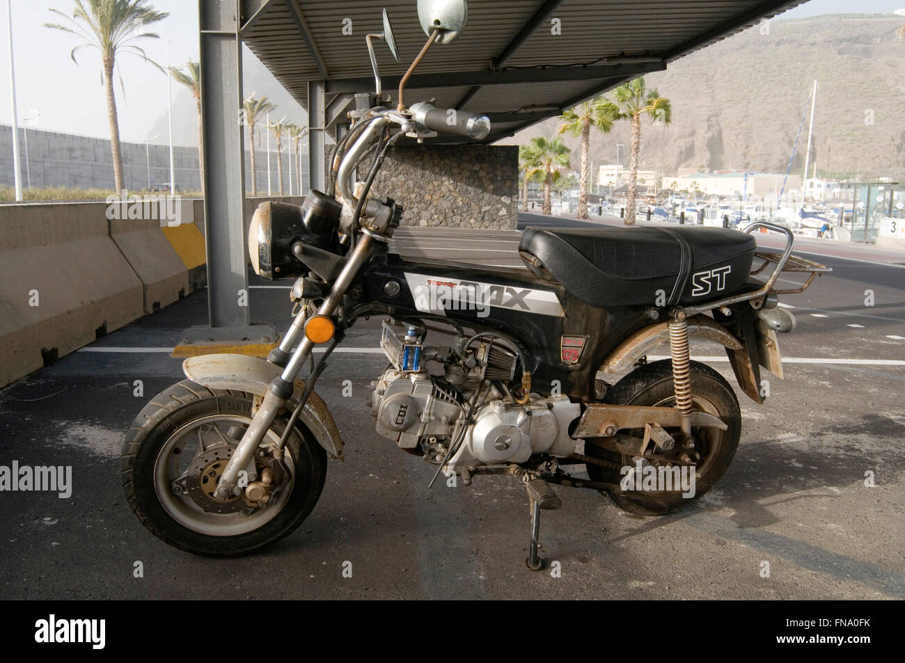 Monkey-Bike-Fahrräder Motorrad Motorrad Fahrrad Fahrräder Motorräder Motorrad Motorräder kleine winzige lustige Honda dax Stockfoto