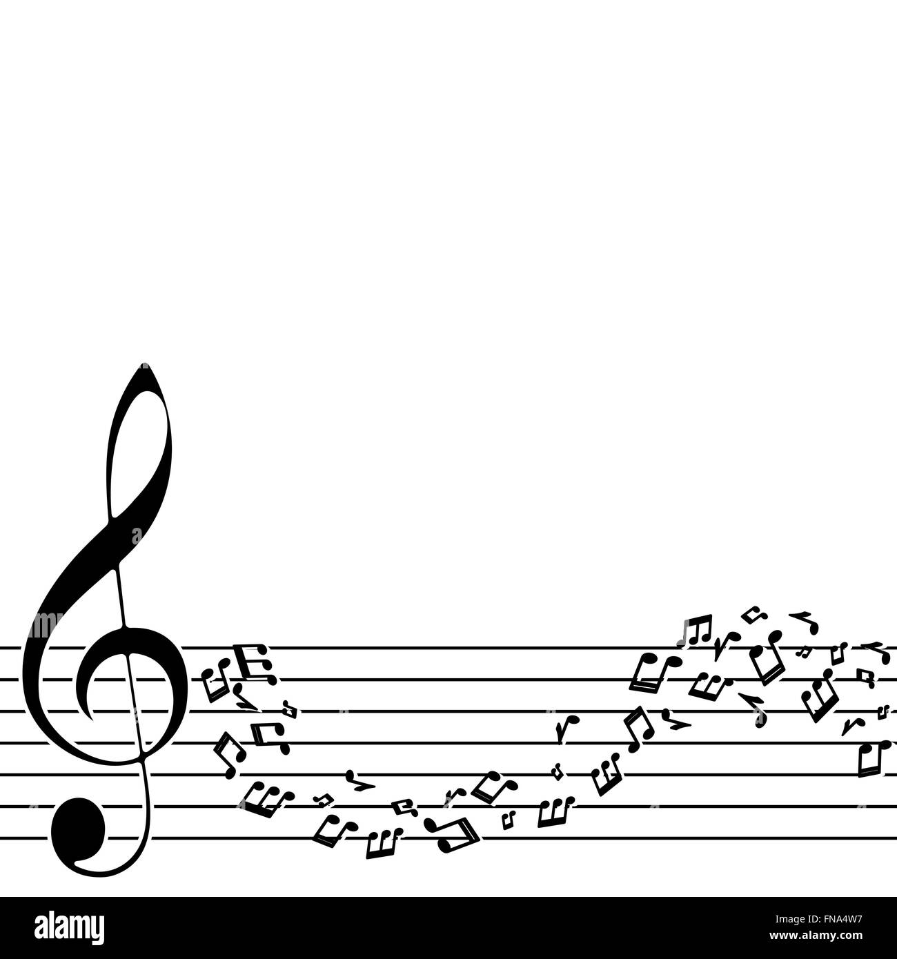 Abstrakte Hintergrundmusik mit Noten Stock Vektor