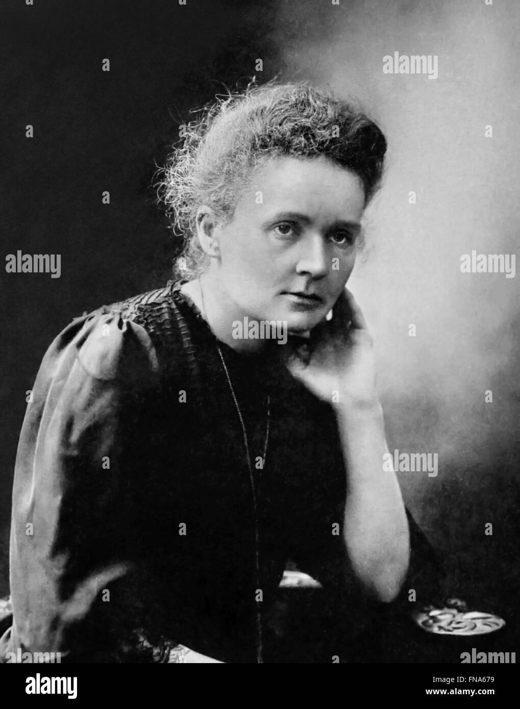 Marie Curie. Porträt der Nobelpreis ausgezeichneten Wissenschaftler, Marie Skłodowska Curie, 1911 Stockfoto