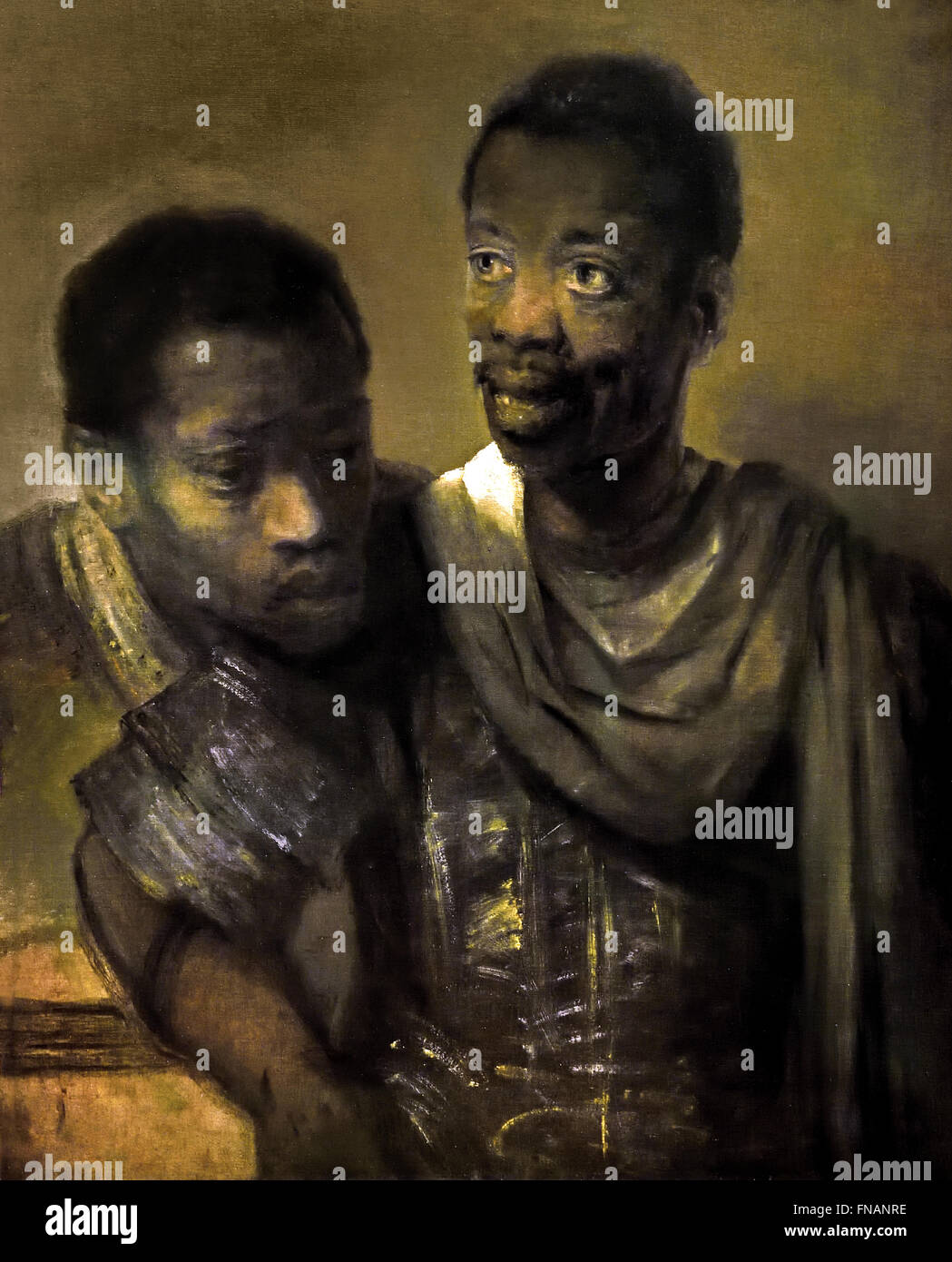 Zwei schwarze Männer (zwei Mauren) 1661 Rembrandt Harmenszoon van Rijn1606 – 1669 niederländischen Niederlande Stockfoto