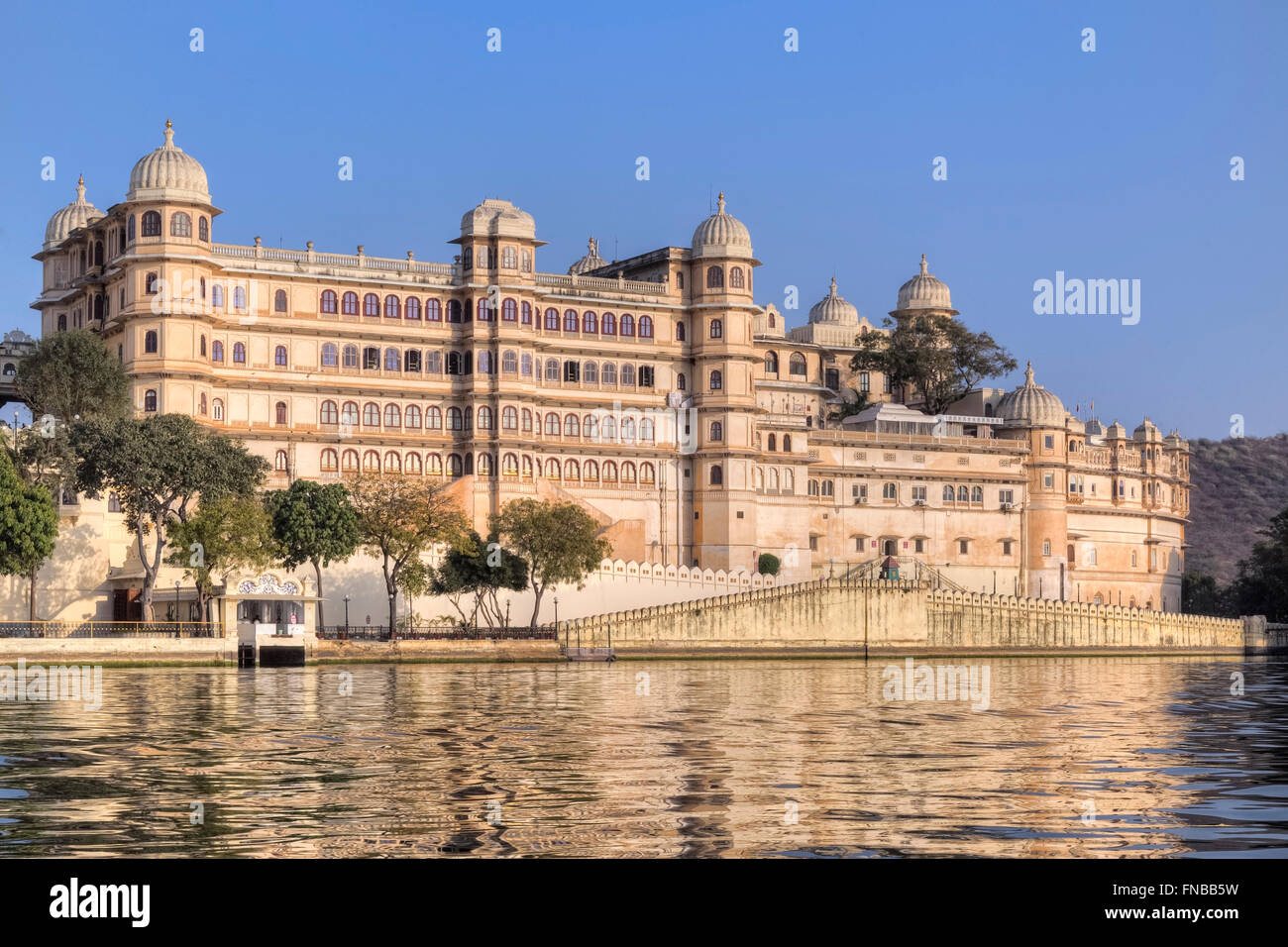 Stadtschloss, Udaipur, Lake Pichola, Rajasthan, Indien Stockfoto