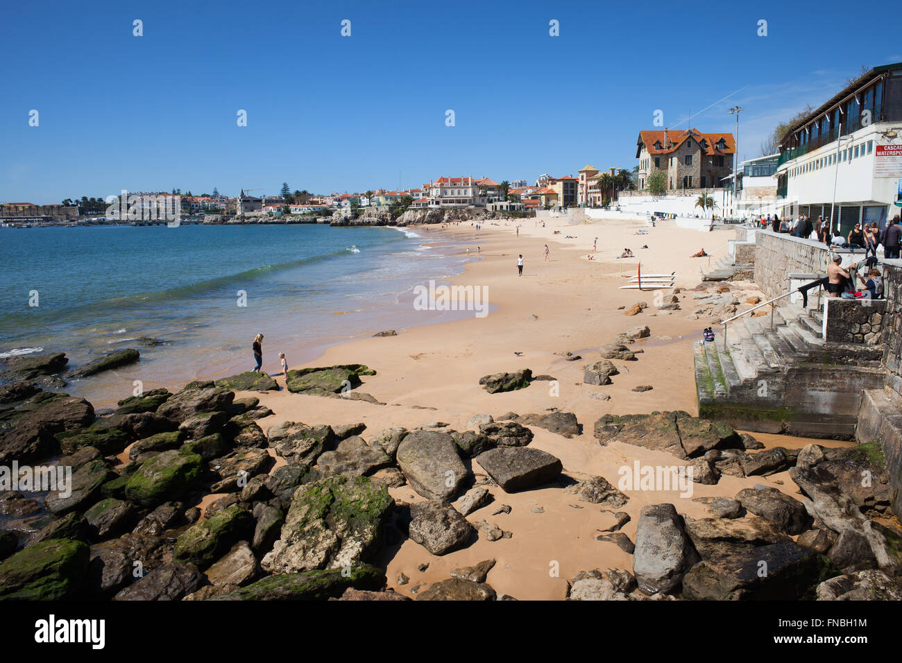 Cascais, Portugal Resort Küstenstadt, Strand am Atlantik, beliebtes Urlaubsziel Stockfoto