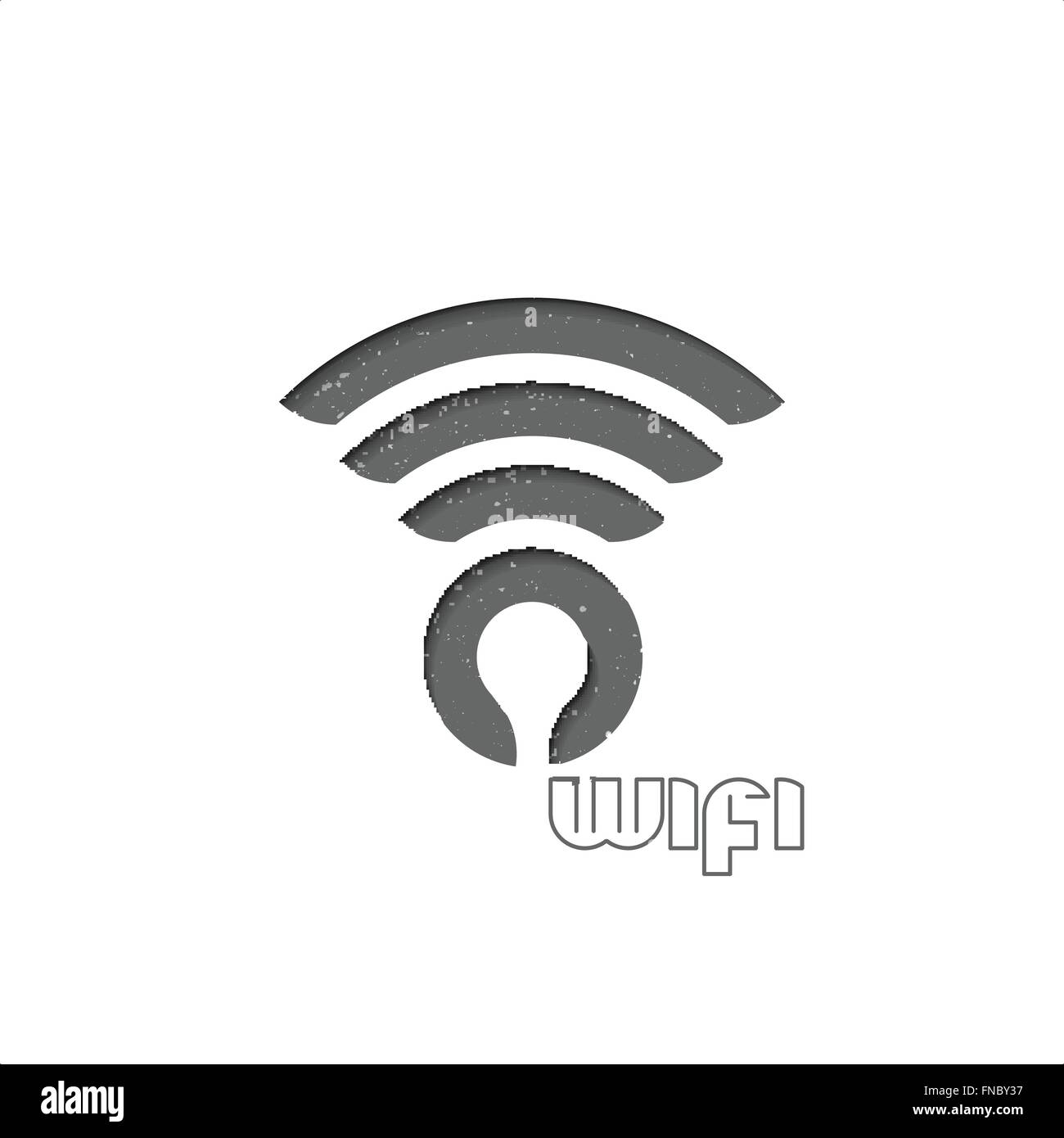 neue stilvolle drahtlose Symbol und Wifi-Logo. isolierte Vektor Radiowelle Symbol. kostenlos Internet Verbindung Zone anmelden. Technologie conce Stock Vektor