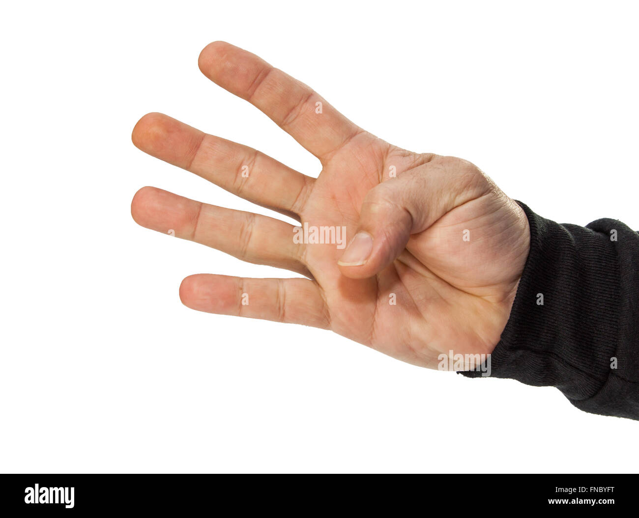 Männliche Hand benutzen Stockfoto