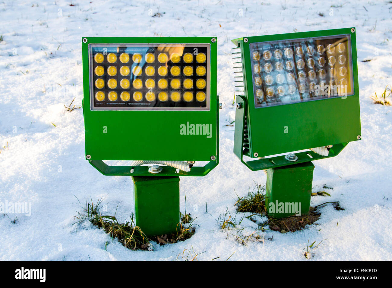 Flutlicht für Gebäude Stockfoto