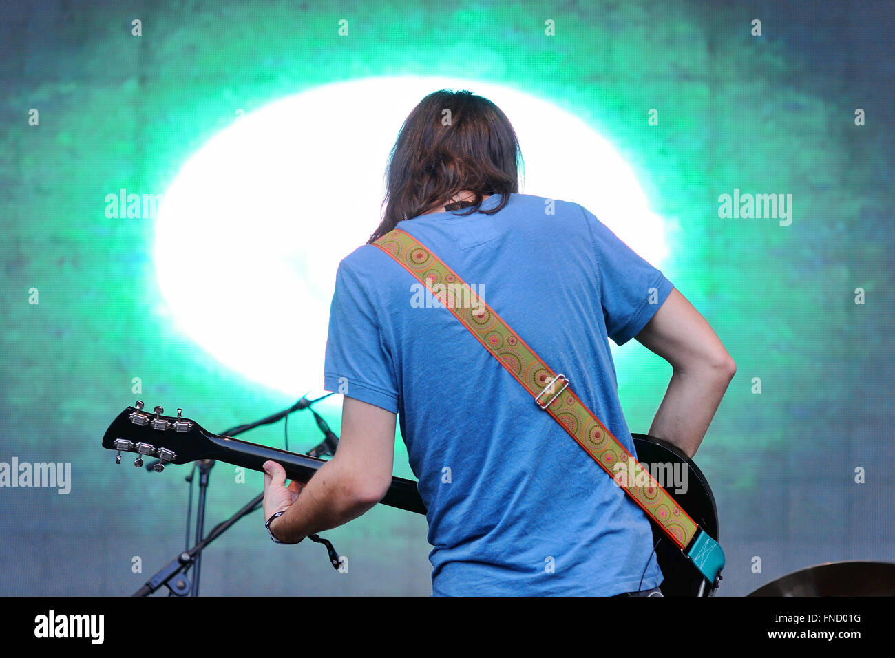 BARCELONA - 23 Mai: Tame Impala, psychedelische Band, Leistung bei Heineken Primavera Sound Festival 2013. Stockfoto