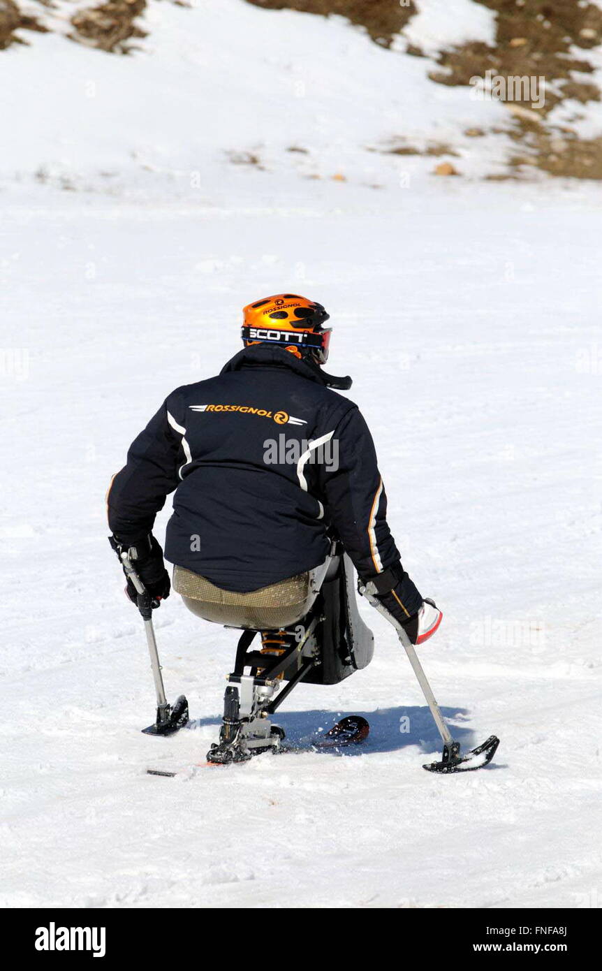 Behinderte Skifahrer Stockfoto