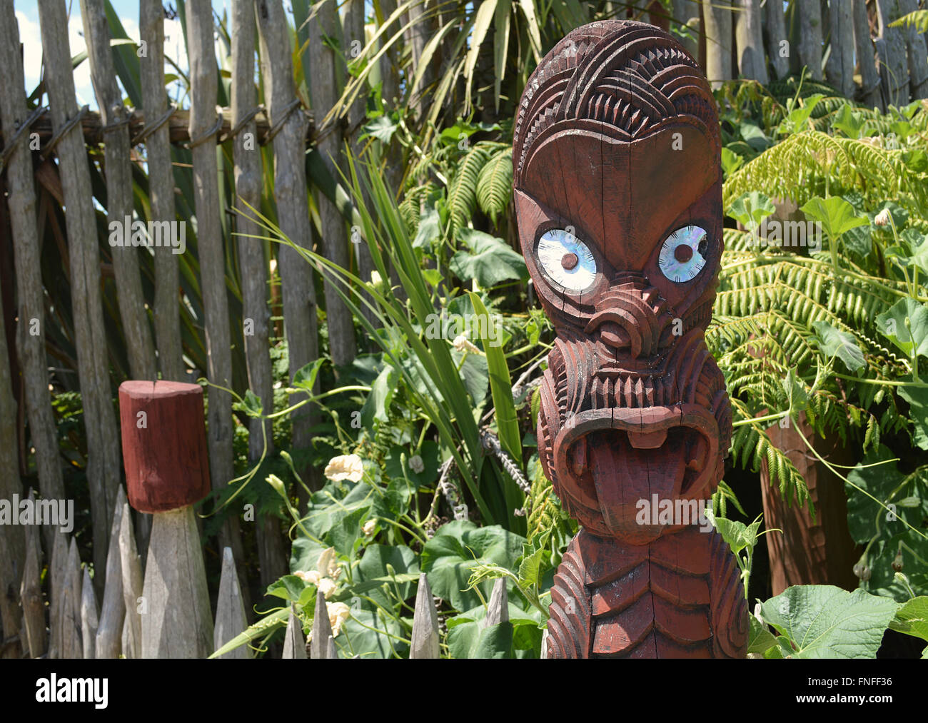 Maori Carving. Neuseeland Stockfoto