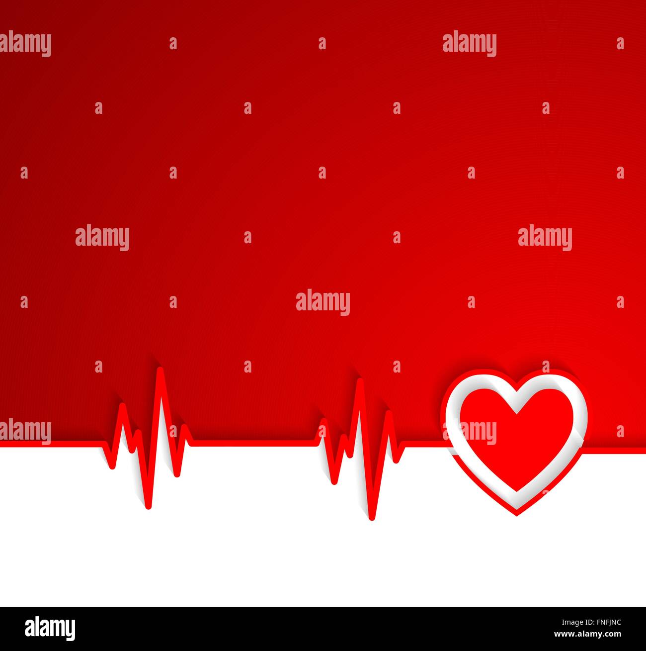 Herzschlag EKG mit Herzform Stock Vektor