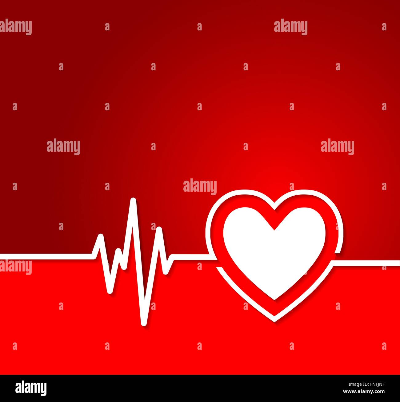 Herz-EKG mit Herz-Form-Konzept. Nützlich als Hintergrund für medizinische, Elektrokardiogramm, Pharma- Stock Vektor