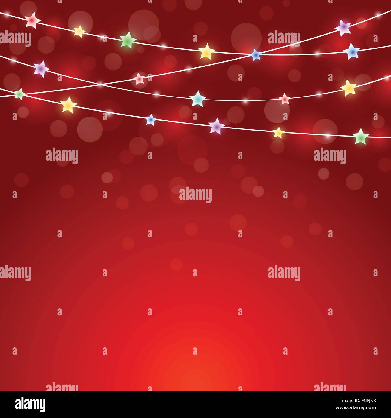 Urlaub Hintergrund rot mit bunten Lichtern und Sternen Stock Vektor