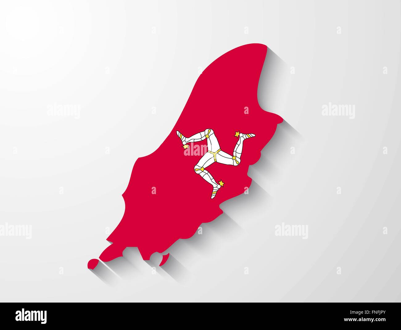 Insel Man Land Karte mit Flagge und Schatteneffekt Präsentation Stock Vektor