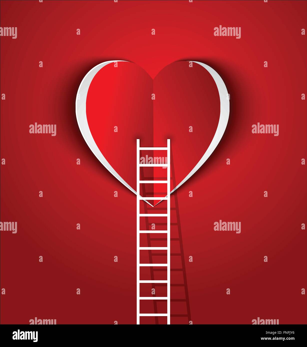 Leiter, um Ihr Herz-Konzept Symbol Liebe und Beziehung Stock Vektor