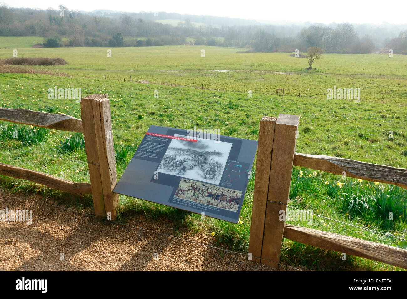 Der Ort der Schlacht von Hastings, der normannischen Eroberung Anglo-Saxon England von Wilhelm dem Eroberer im Jahre 1066. Stockfoto