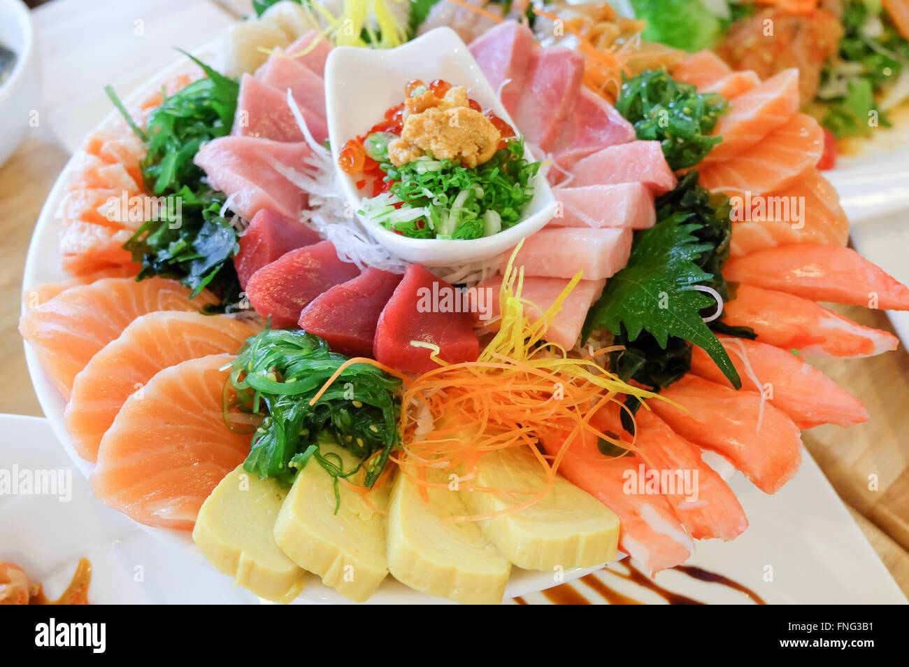 Japanische Sashimi roher Fisch set Stockfoto