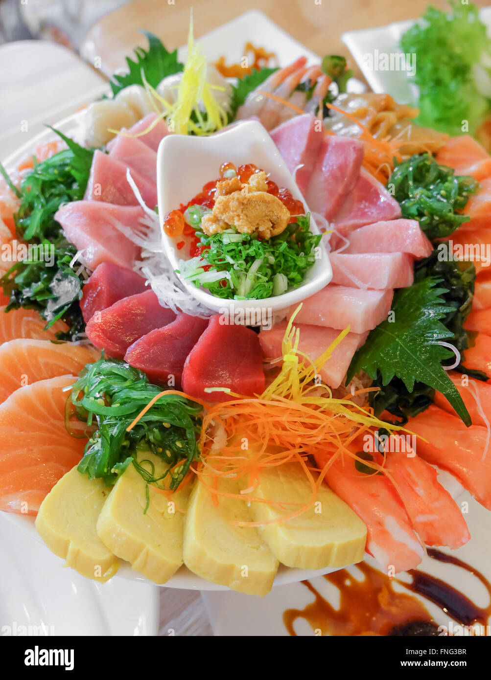 Japanische Sashimi roher Fisch set Stockfoto