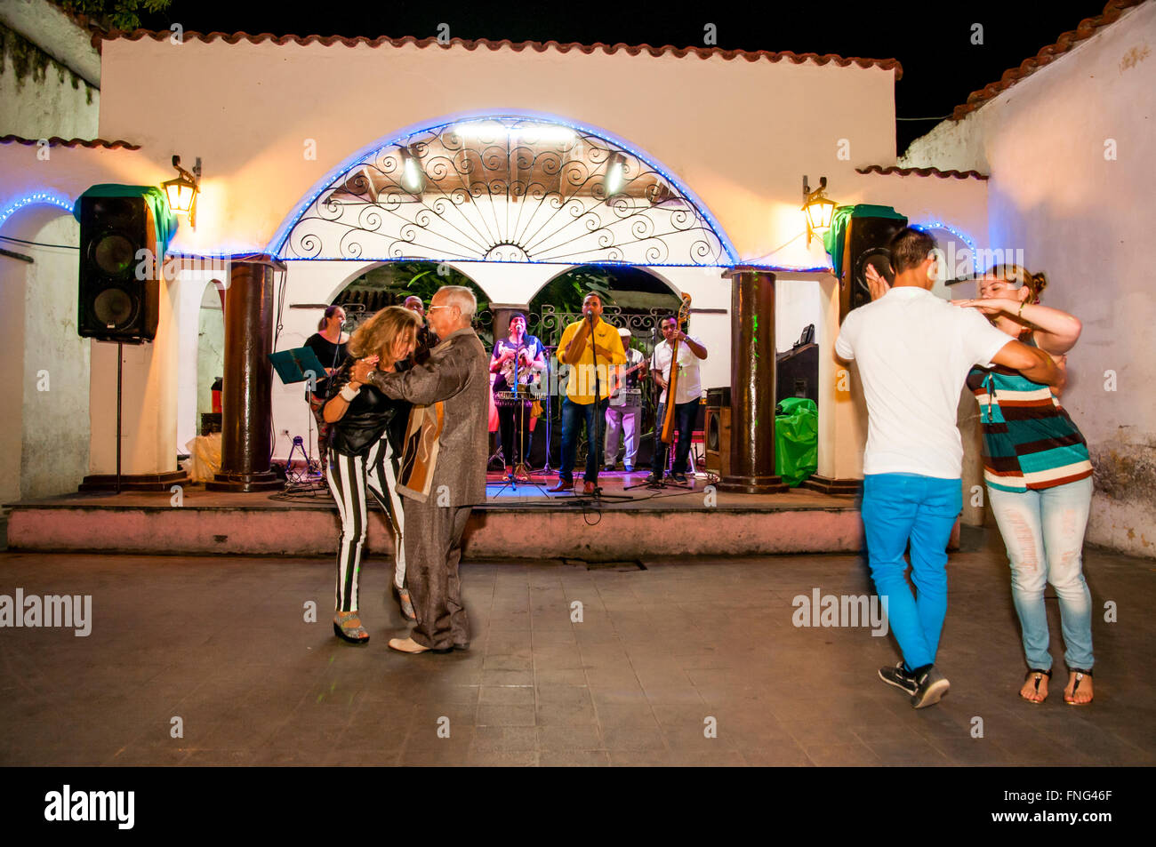 Cuba, Camagüey Salsa club Stockfoto