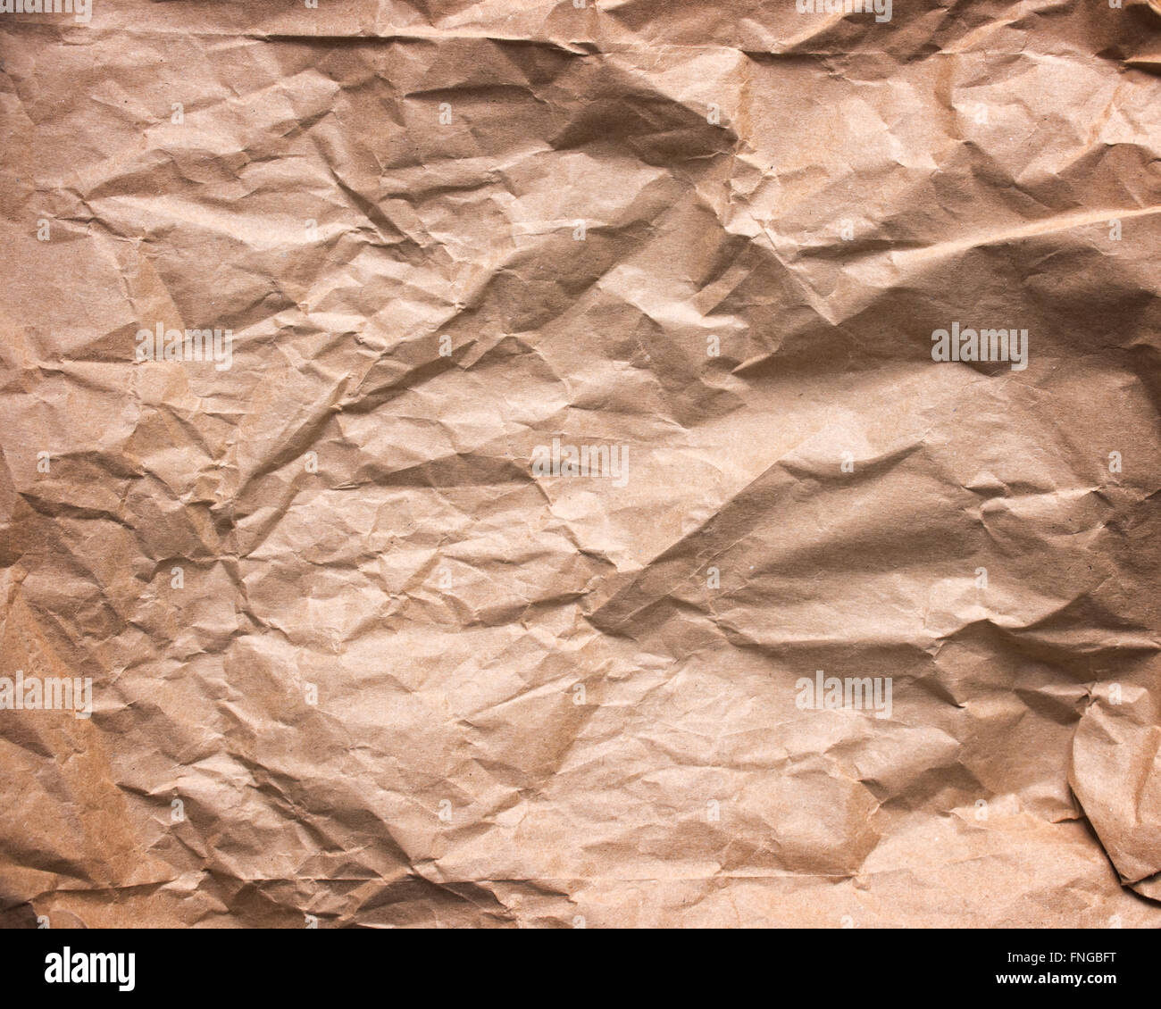 Kraft zerknittertes Papier Textur Foto Stockfoto