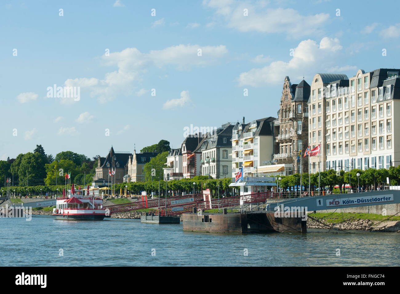 Deutschland, Königswinter, Ansicht vom Rhein Stockfoto
