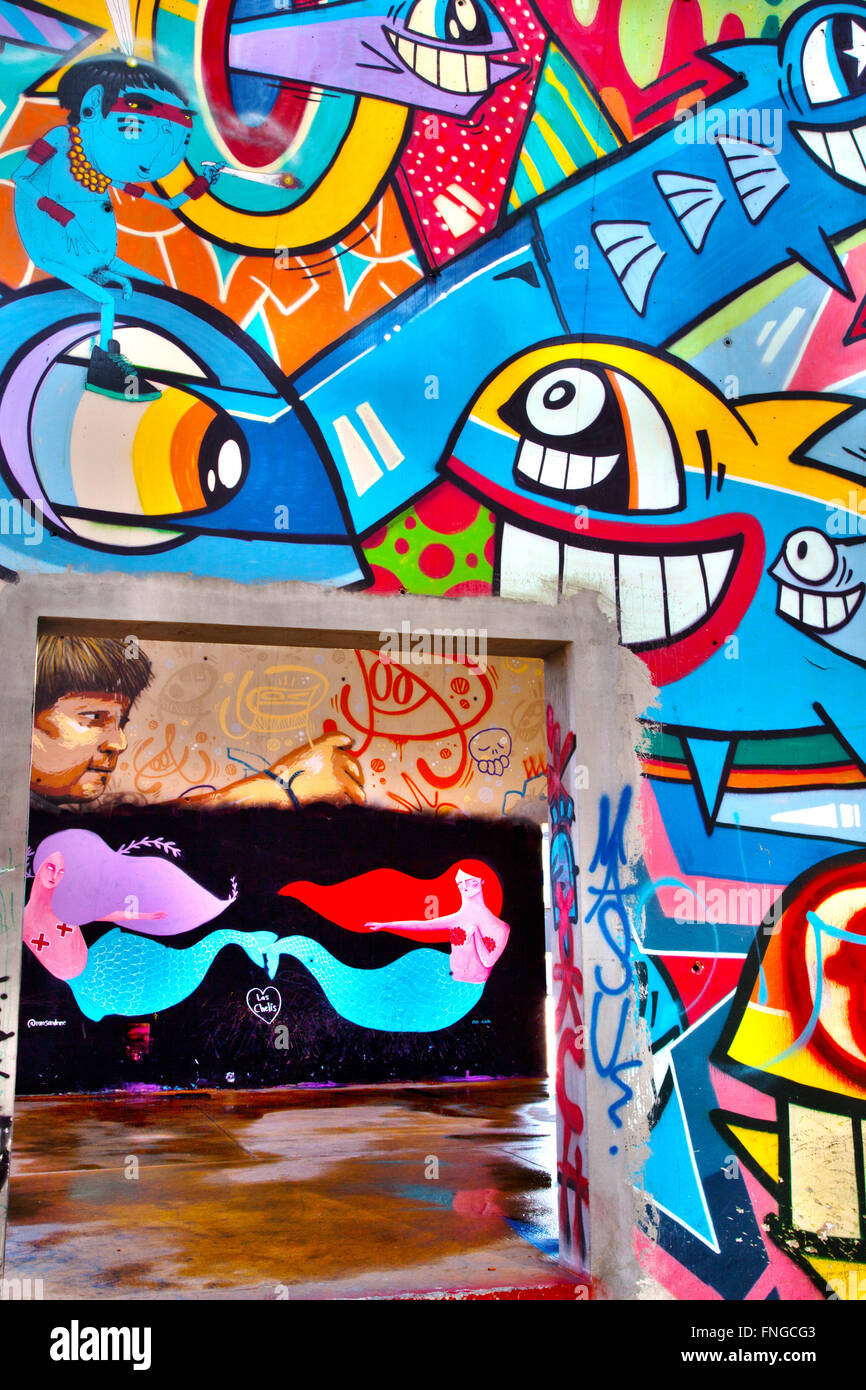 Graffiti, Barcelona, Spanien. Stockfoto