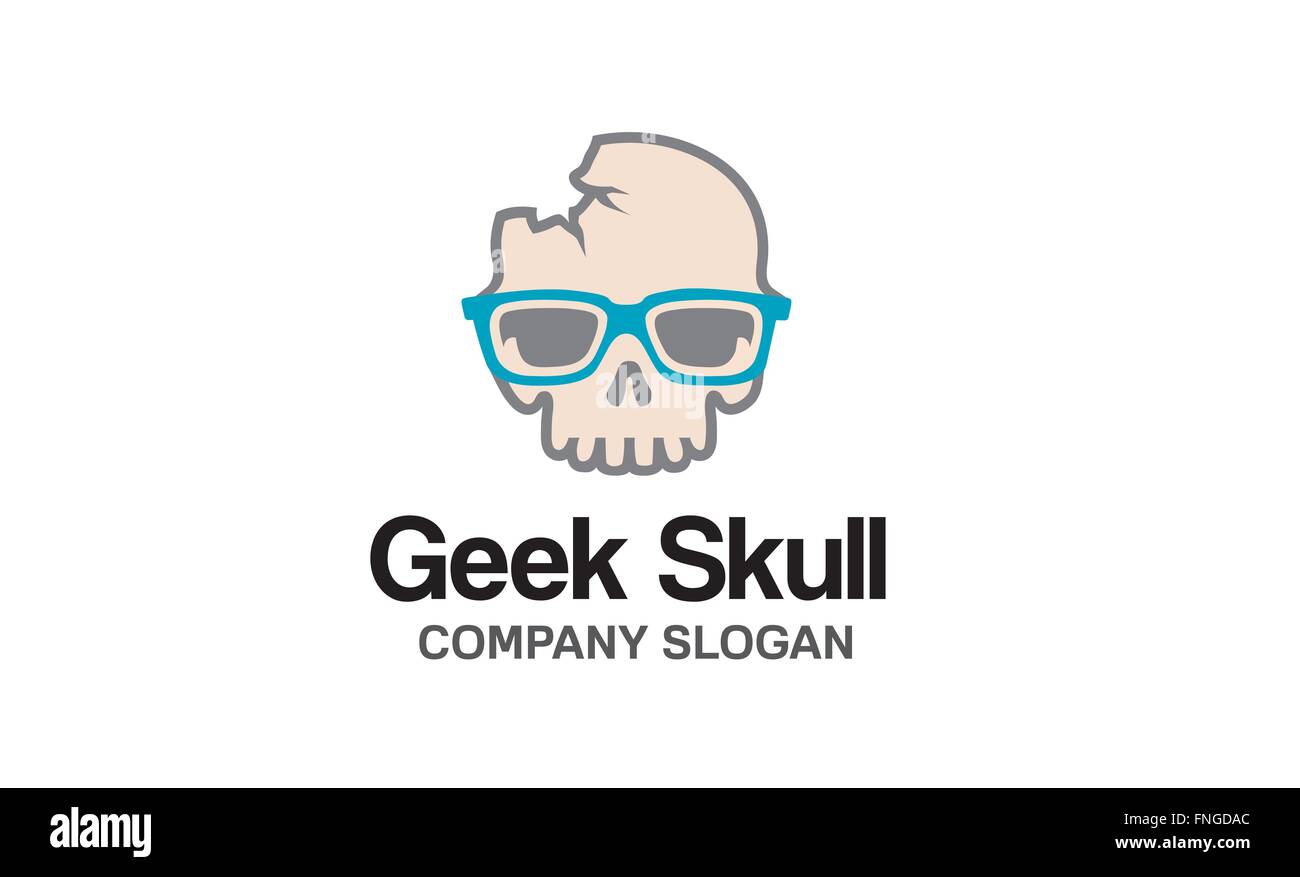 Geek-Skull-Design-Darstellung Stock Vektor